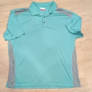 3XT Tall Grand Slam Men's Aqua and Gray Polo Shirt